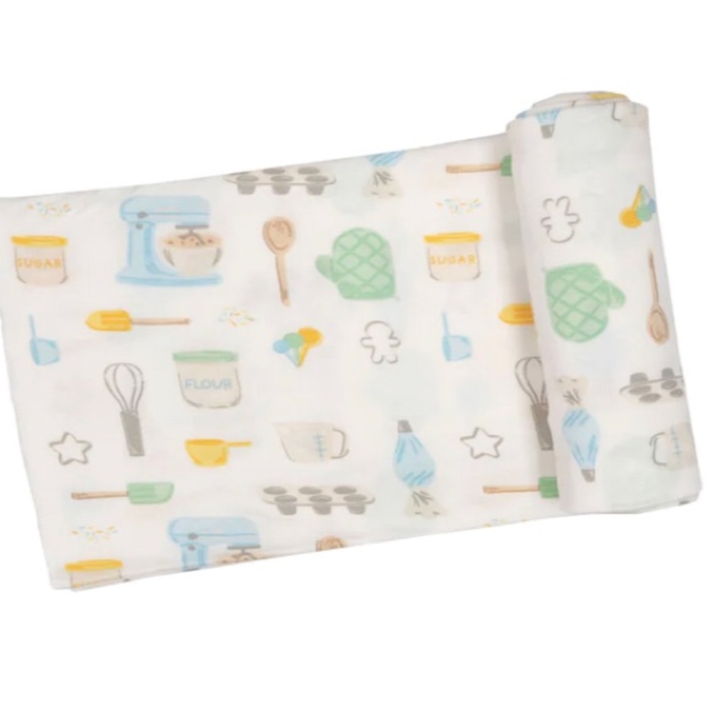 Baking Print Swaddle Angel Dear NWT